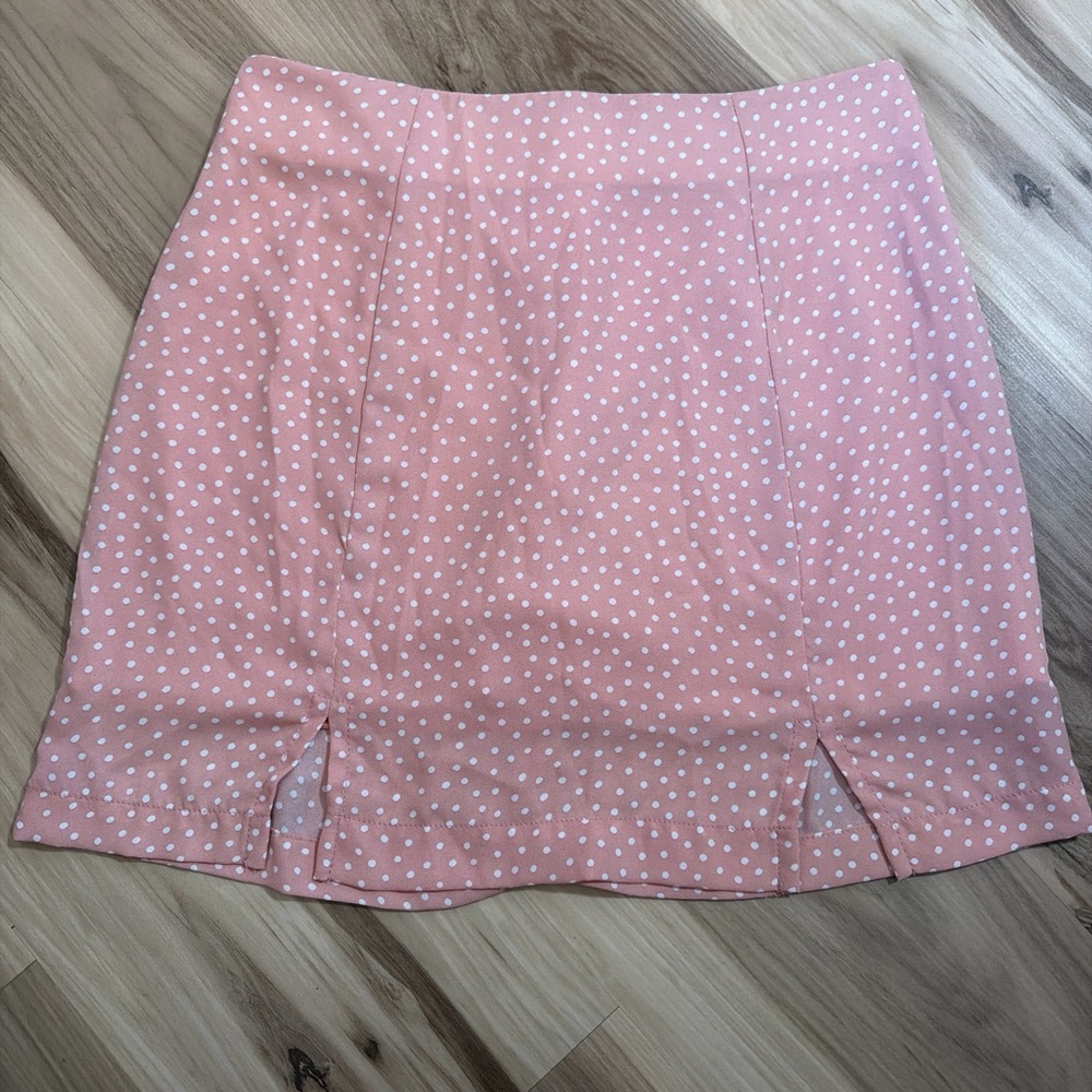 Altar'd State Pink and White Mini Skirt